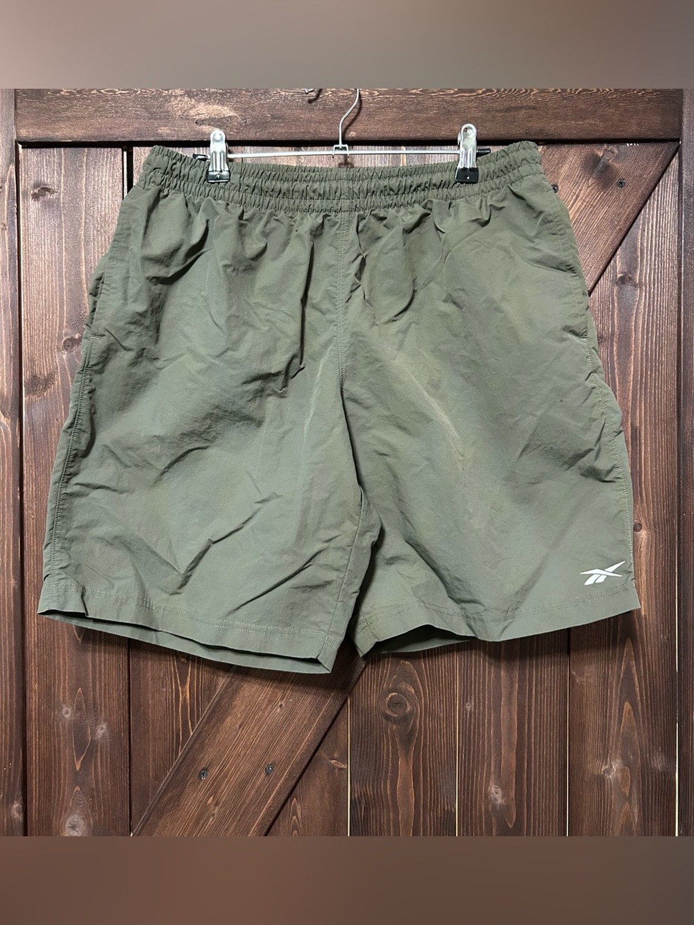 Reebok Men's Woven Shorts Athletic Shorts Green Size Large